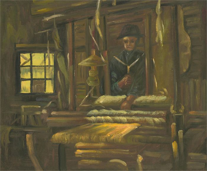 Contemporary Oil - Rural Interior Scene