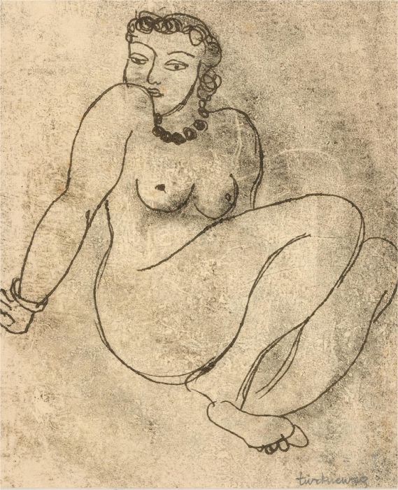 Zygmunt Turkiewicz (1913-1973)  - Mid 20th Century Monotype, Nude in Repose
