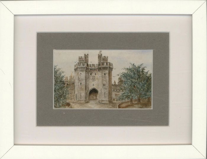 Mid 19th Century Watercolour - Castle Entrance