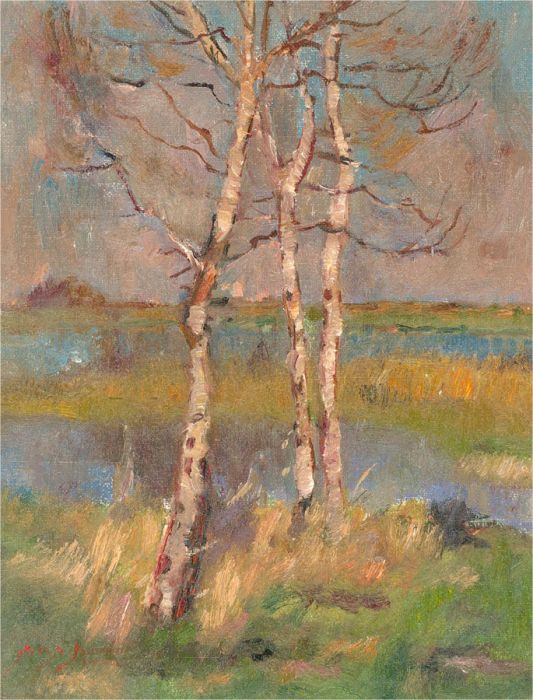 Impressionist Contemporary Oil - Winter Trees