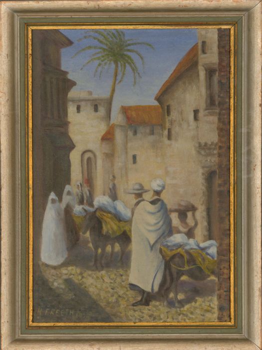 H. Freeth - Signed 1979 Oil, North African Streets