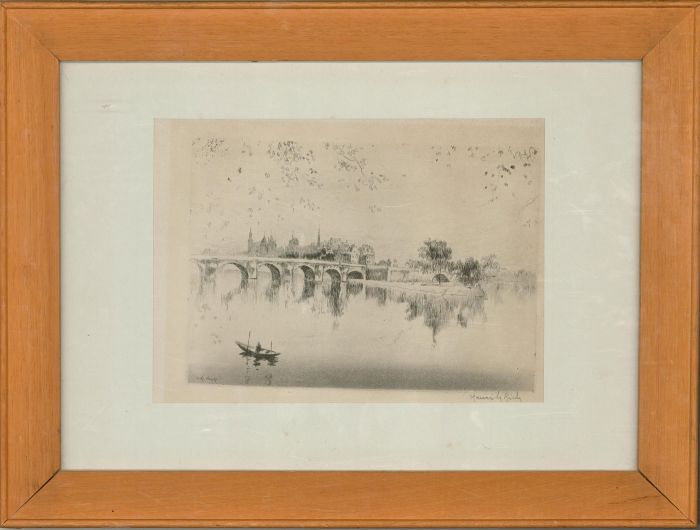 Early 20th Century Etching - Paris from the River