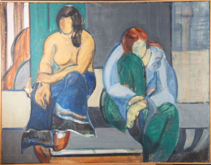 Susan Paine - 20th Century Oil, Two Women, Seated
