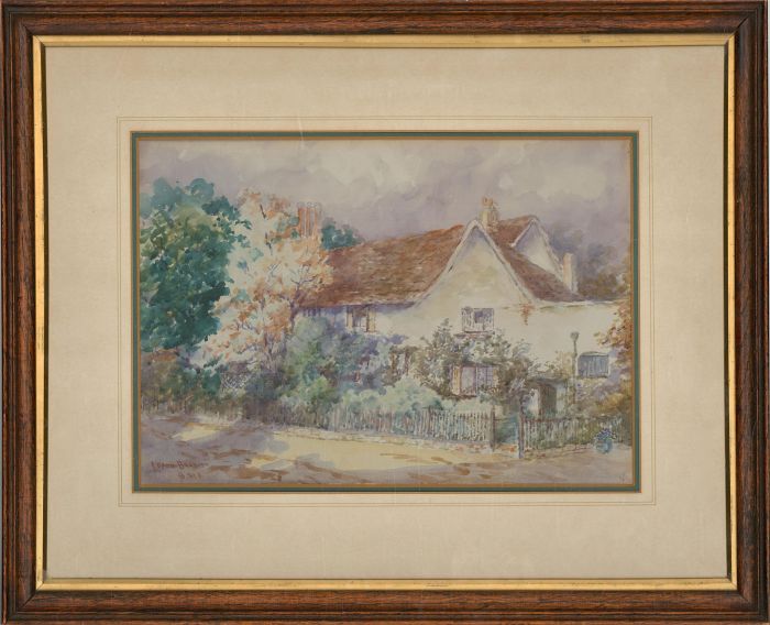 Lorna Burdett - Signed & Framed Mid 20th Century Watercolour, Country Cottage