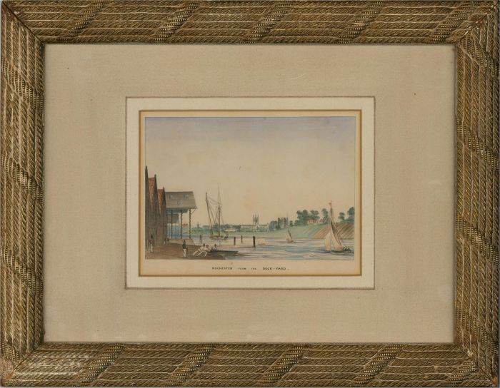 19th Century Watercolour - Rochester from the Dock-Yard