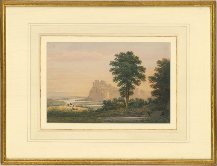 Late 19th Century Watercolour - Clifftop Castle