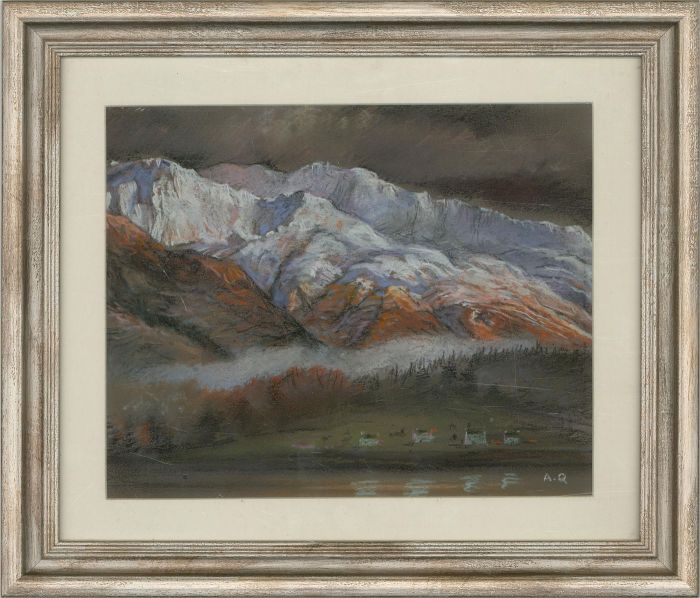 Andrew Quelch (b.1969) - Contemporary Pastel, Mountainous Landscape