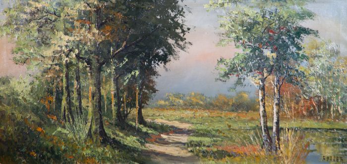 Fellet - Signed Mid 20th Century Oil, Woodland Walk