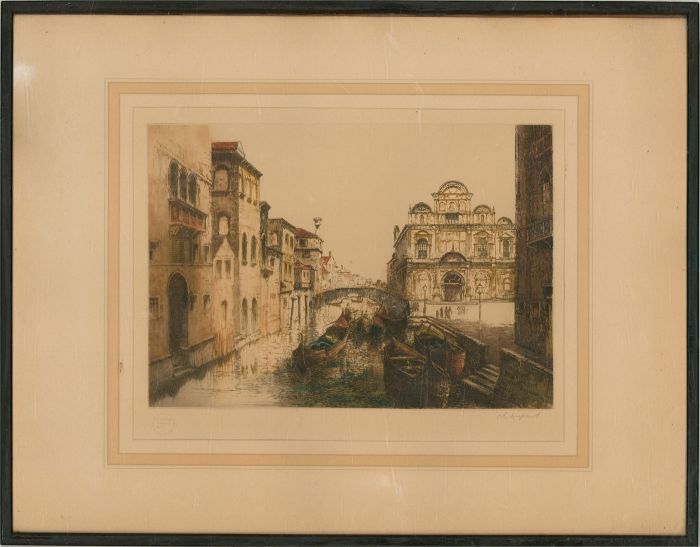 A. Dupont - Early 20th Century Etching, A Venetian Canal