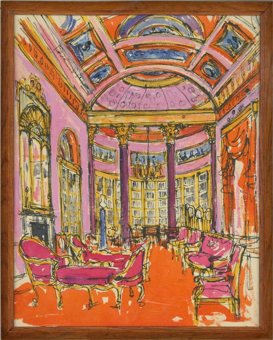 Peter Collins ARCA - Mid 20th Century Watercolour, The Library, Kenwood House