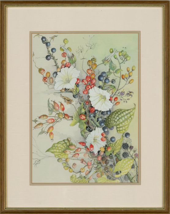 Connie Harrison - Framed 2002 Watercolour, Summer Berries