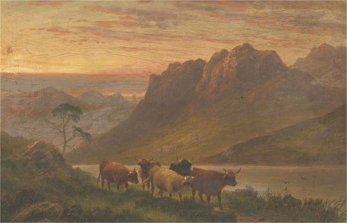 Late 19th Century Oil - Highland Cattle