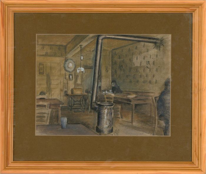 Framed Late 19th Century Watercolour - The Cafe