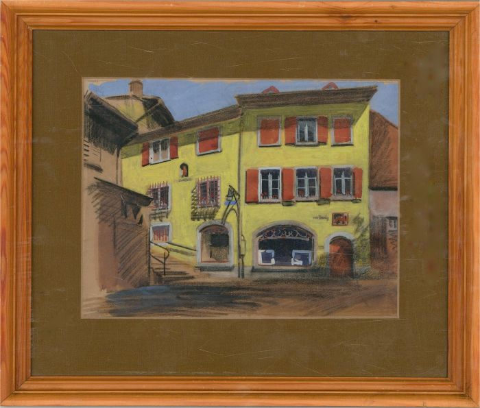 Mid 20th Century Gouache - A Happy Street