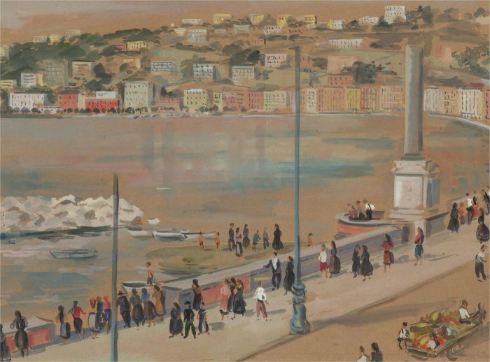 Kate Adamson  - Mid 20th Century Watercolour, Seaside Promenade