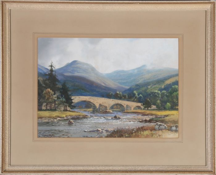 G. Trevor - Signed & Framed Mid 20th Century Gouache, Old Bridge of Dee