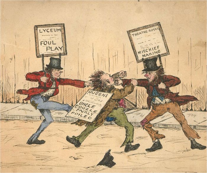 Set of Four Late 19thC Pen and Ink Drawings - The Down And Out Sign Holders
