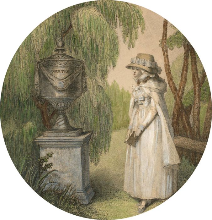 J. Raphael Smith (1751-1812) - Stipple Engraving, Charlotte at Werther's Tomb