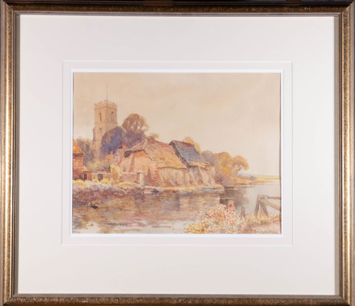 Joseph Kirkpatrick  (1872-1936) - Early 20th Century Watercolour, Riverside VIllage
