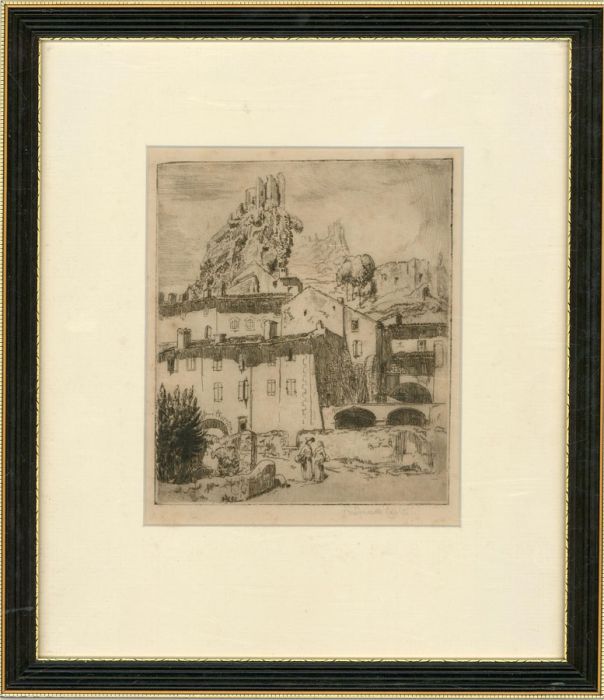 Frederick Carter A. R. E. (1885-1967) - Etching, Ruins on The Hill