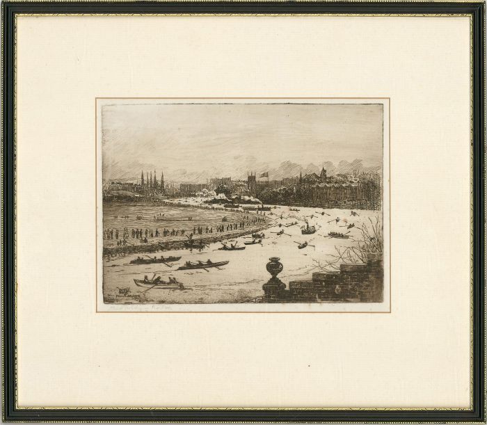 William Monk RE (1863-1937) - Late 19th Century Etching, Bank Holiday on the Dee