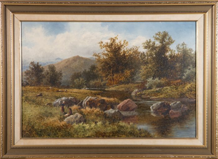 Thomas Scott Callowhill (1840-1934) - Signed 1879 Oil, A Welsh Trout Stream