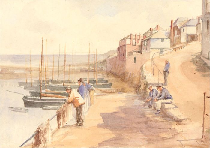 Mid 20th Century Watercolour - Over the Harbour