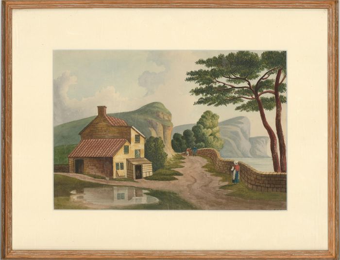 Sophia Stansbury - 1826 Watercolour, Sea View with Figures