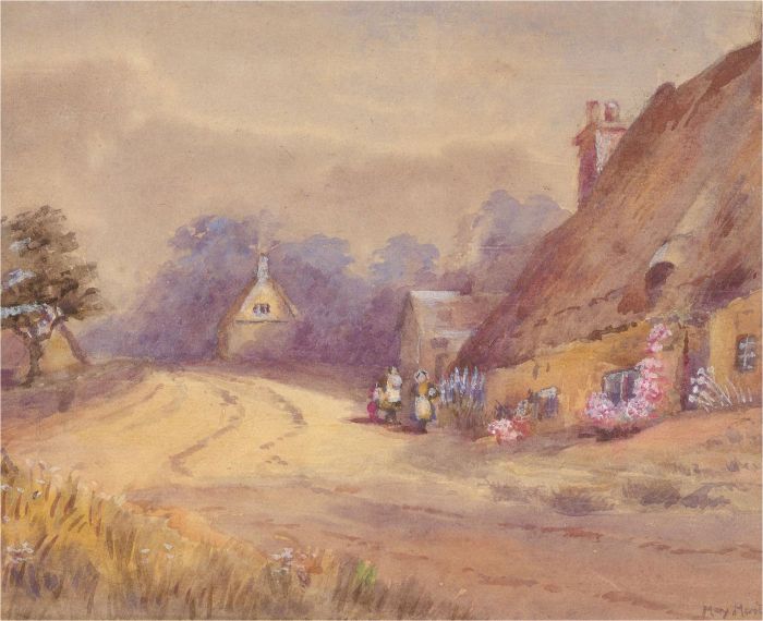 May Marton - Late 19th Century Watercolour, Rural Street Scene