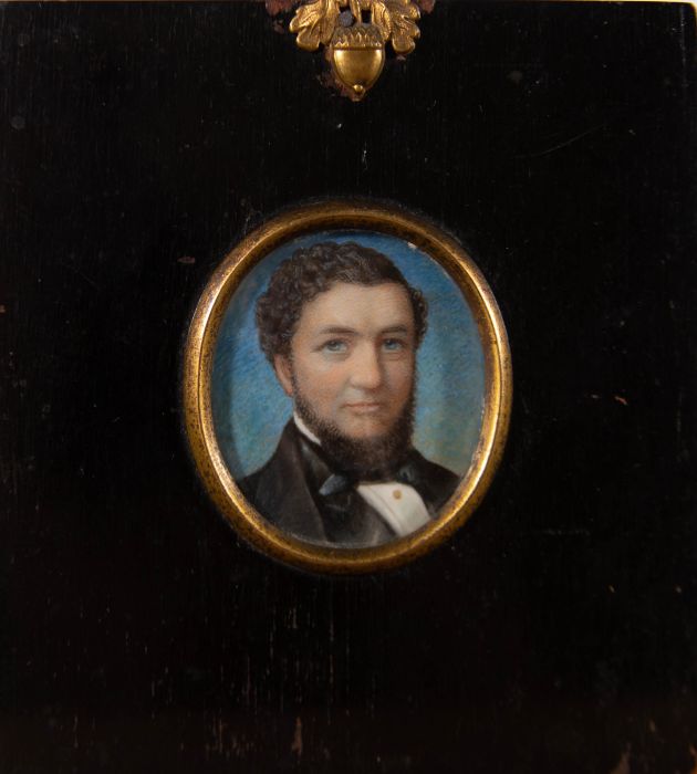 Late 19th Century Watercolour - Striking Victorian Gentleman In Miniature