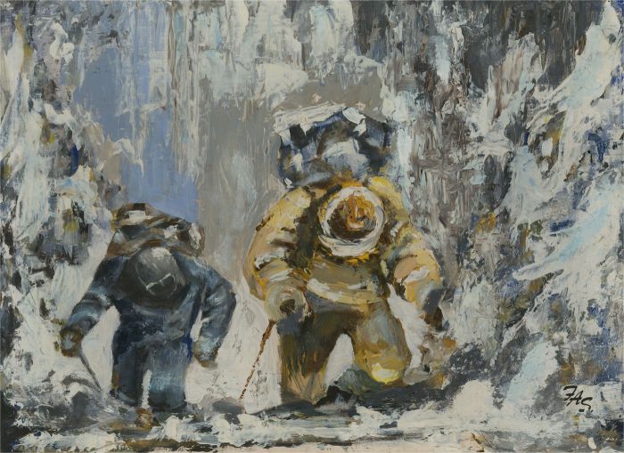 Fas - Signed Contemporary Oil, The Expedition