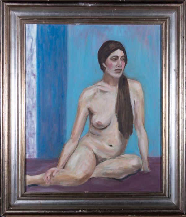 20th Century Oil - Nude Portrait of a Woman