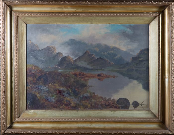 Framed Late 19th Century Oil - Autumnal Mountains