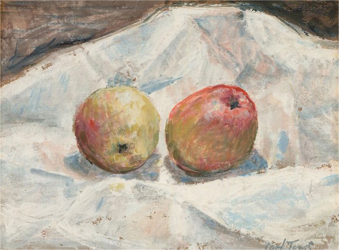 Carl Toms OBE (1927-1999) - Signed Acrylic, Still Life with Apples