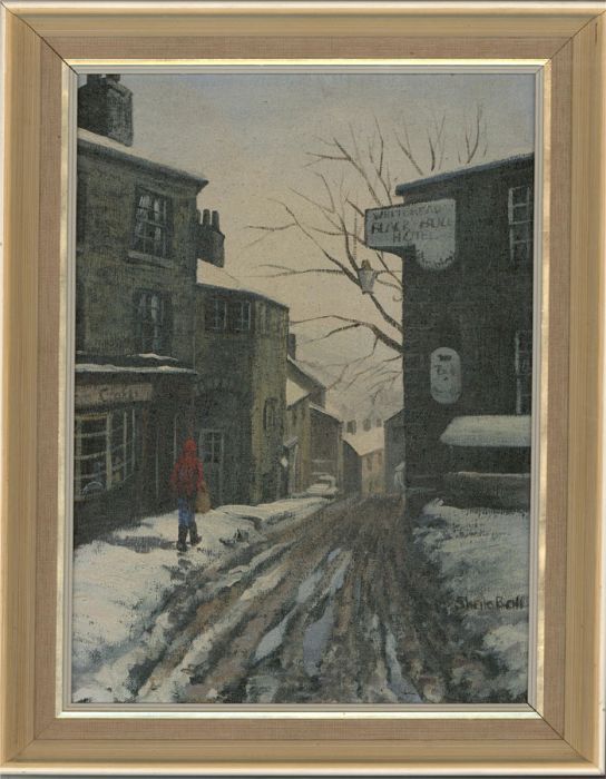 Sheila Ball - Framed 20th Century Acrylic, Snowy Street Scene