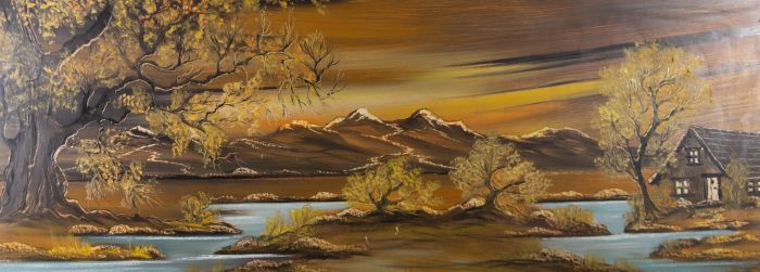 T. Stone - Contemporary Oil, Sunset Over Marshland