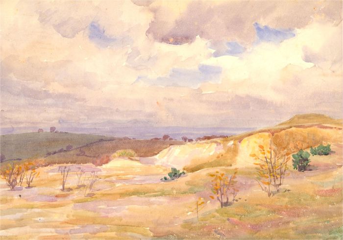 Mid 20th Century Watercolour - Sand Dunes