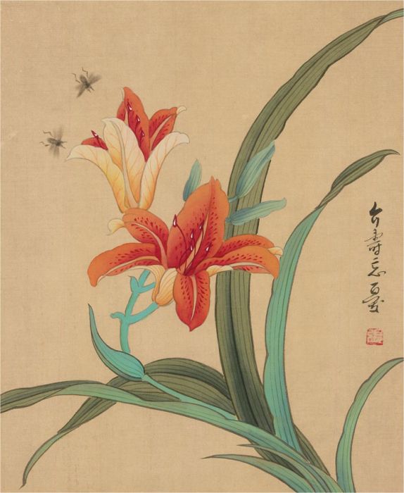 Mid 20th Century Gouache - Tiger Lilies