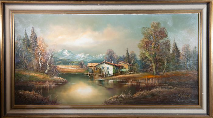 Contemporary Oil - House In The Foothills