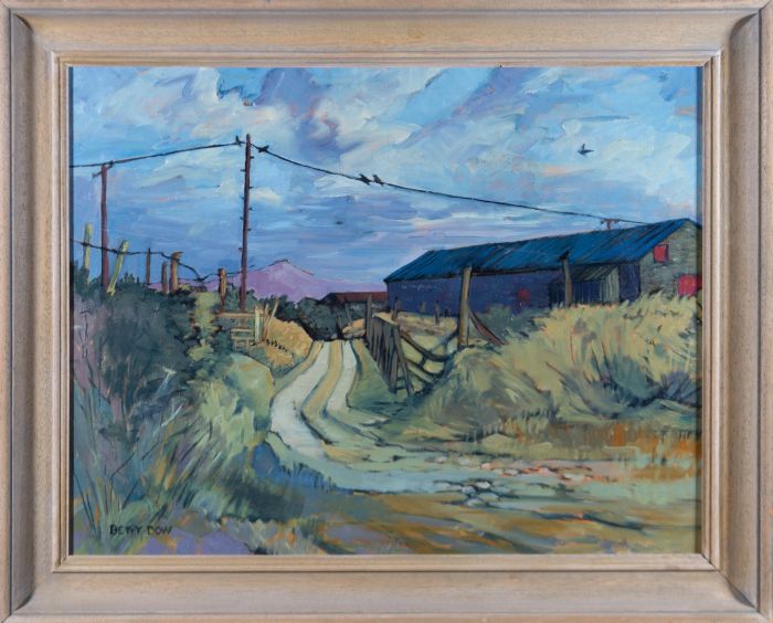 Betty Dow - Contemporary Oil, Farm Road In Dyfed