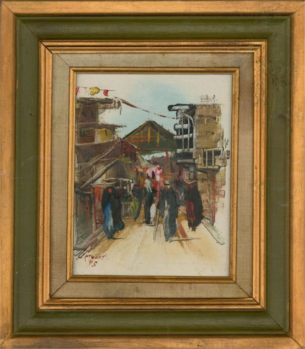 Masaki - Signed & Framed 1995 Acrylic, Arabian Streets