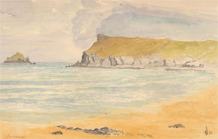 Monogrammed 1993 Watercolour - Polzeath, Cornwall