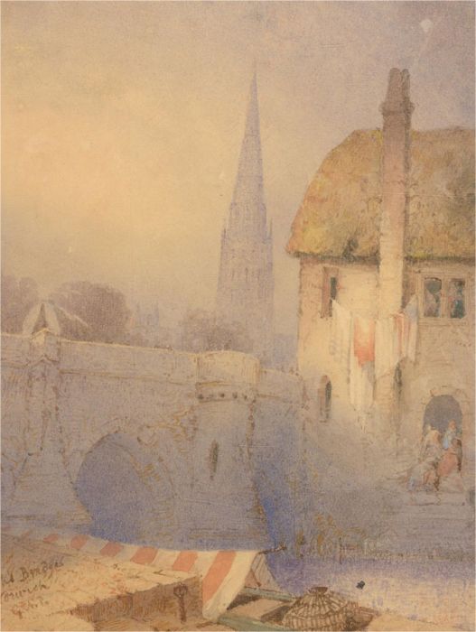 G.A.P - Signed & Framed Late 19th Century Watercolour, Bishop's Bridge, Norwich
