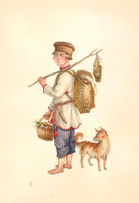 Fedorov Oleg (b.1959) - Signed 1996 Watercolour, Child of the Vologola Province