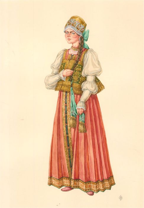 Fedorov Oleg (b.1959) - Signed 1996 Watercolour, Nizhny Novgorod Formal Attire