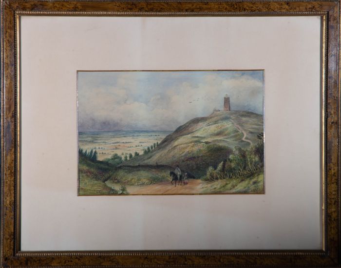 Attrib. William Gawin Herdman (1805-1882) - Watercolour, Landscape with Tower