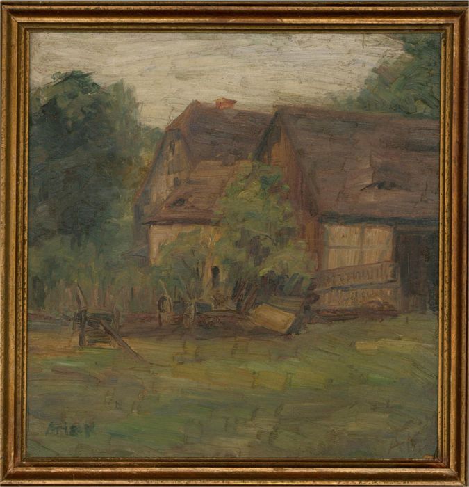 Aris Kucker (1887-1961) - Signed & Framed 1927 Oil, On the Farm