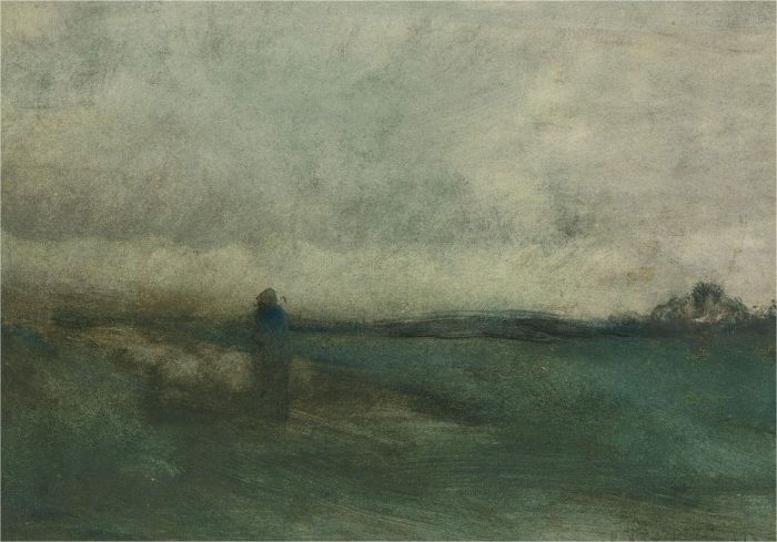 Early 20th Century Oil - Figure in a Misty Landscape