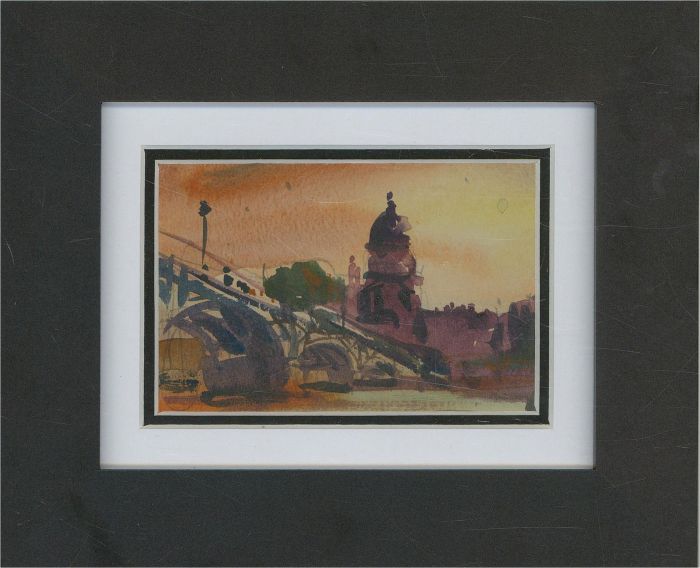 Peter Collins ARCA - Framed Contemporary Watercolour, Golden Hour in Paris