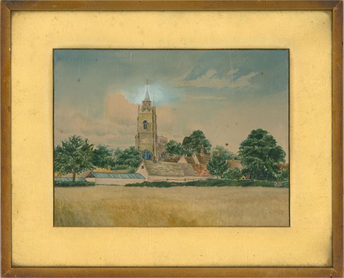 Framed Early 20th Century Watercolour - Sleepy Village